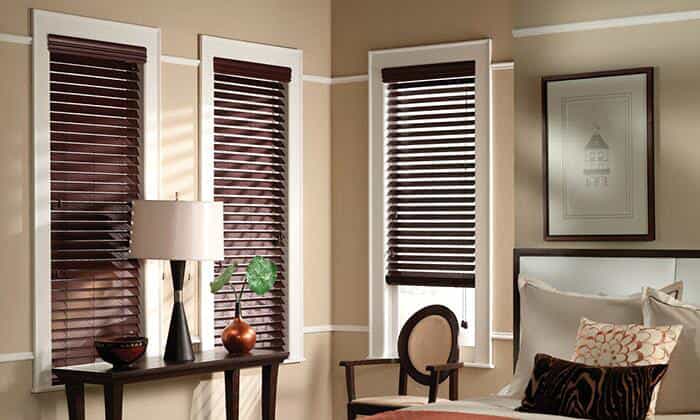 Classic 2-inch wood blinds offering natural beauty and privacy by Bloomin' Blinds